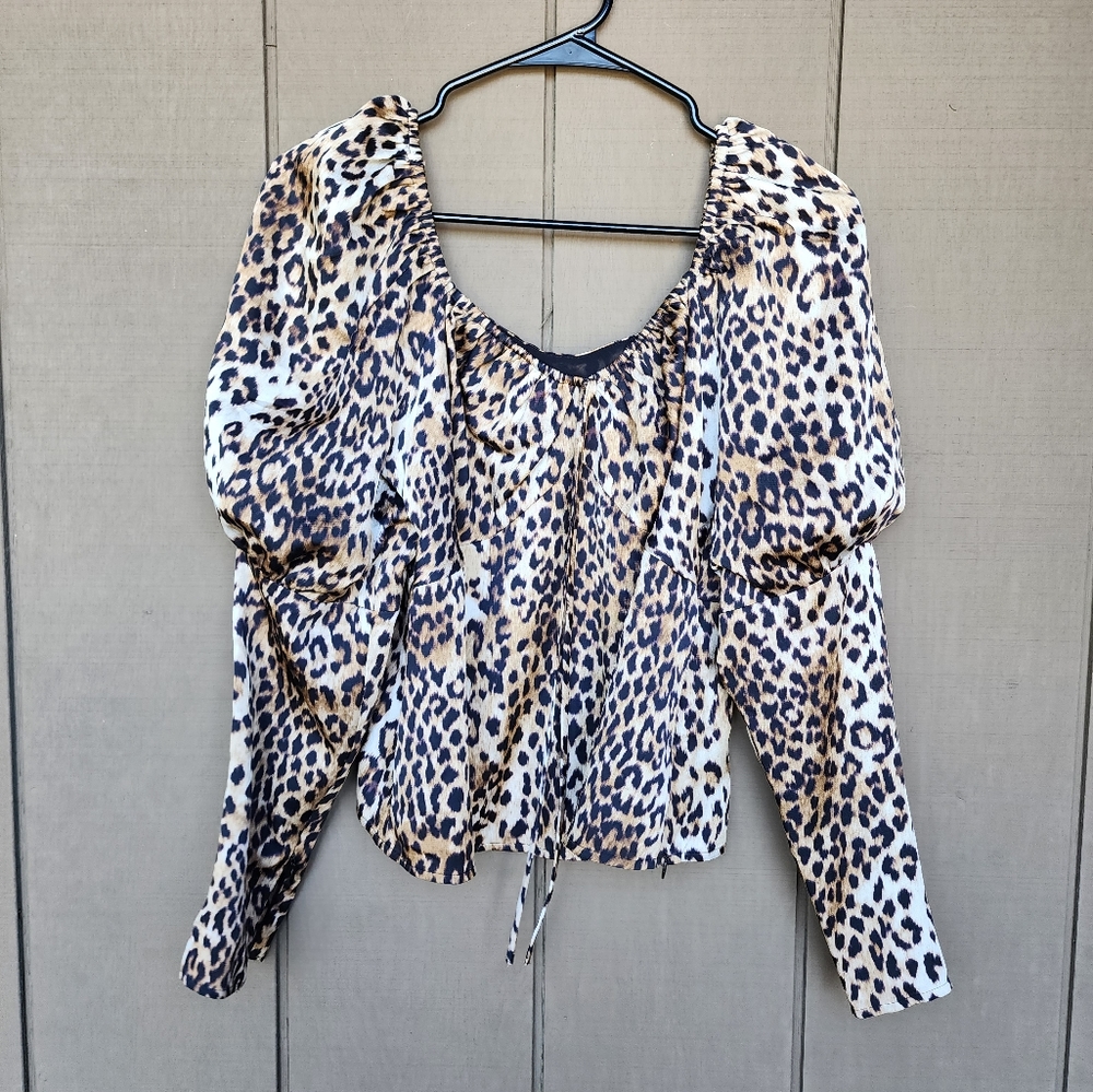 Express Leopard print blouse top NWT